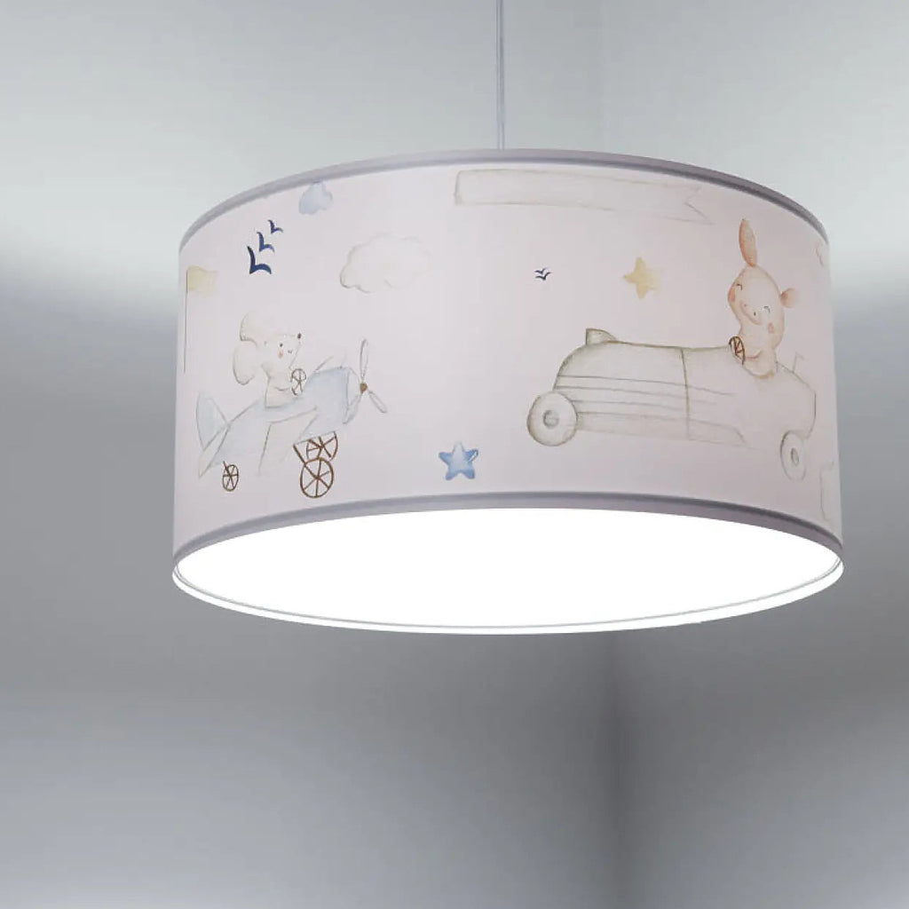 Suspension enfant blanche, lapin aux commandes d'un avion