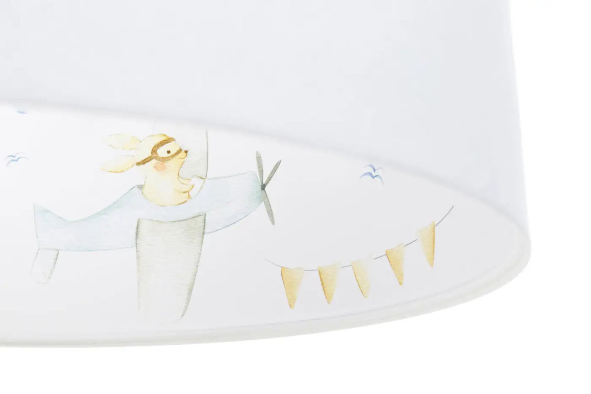 Suspension enfant à l'avion, tissu blanc et bleu pastel