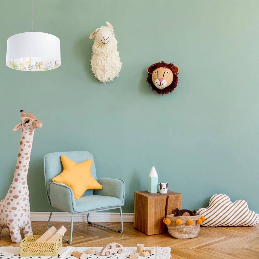 Suspension enfant blanche aux petits animaux, tailles S à XL