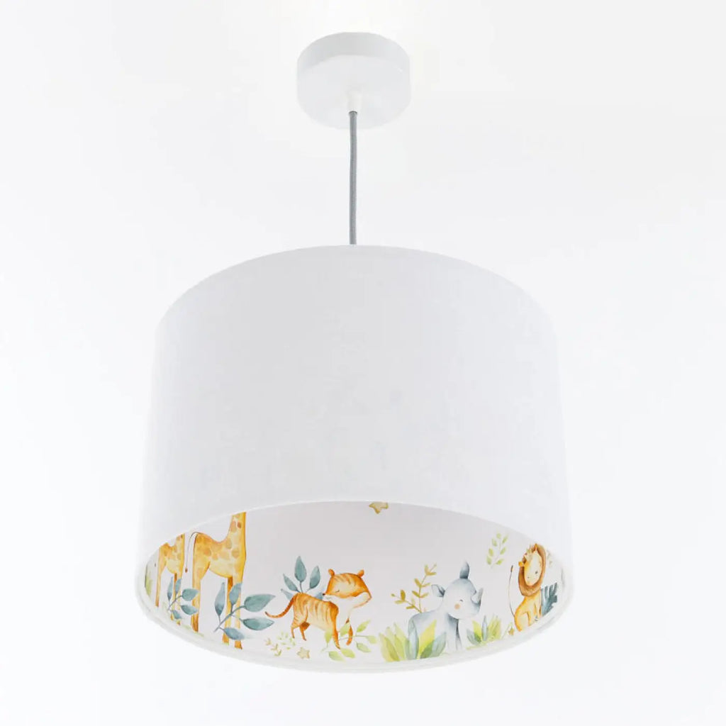 Suspension enfant blanche aux petits animaux, tailles S à XL