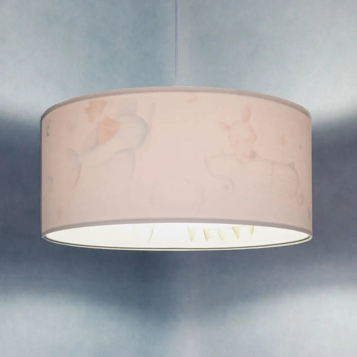 Suspension enfant à l'avion, tissu blanc et bleu pastel