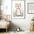 Suspension enfant blanche au petit ours, cylindre, trois tailles