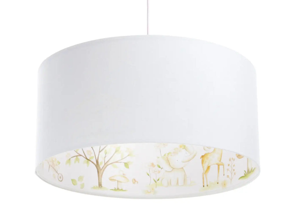 Suspension enfant blanche, frise d'animaux de la forêt marron