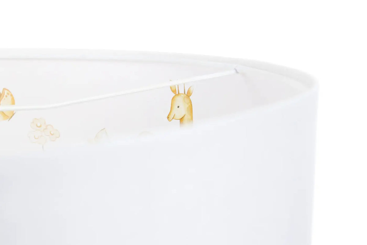 Suspension enfant blanche, frise d'animaux de la forêt marron