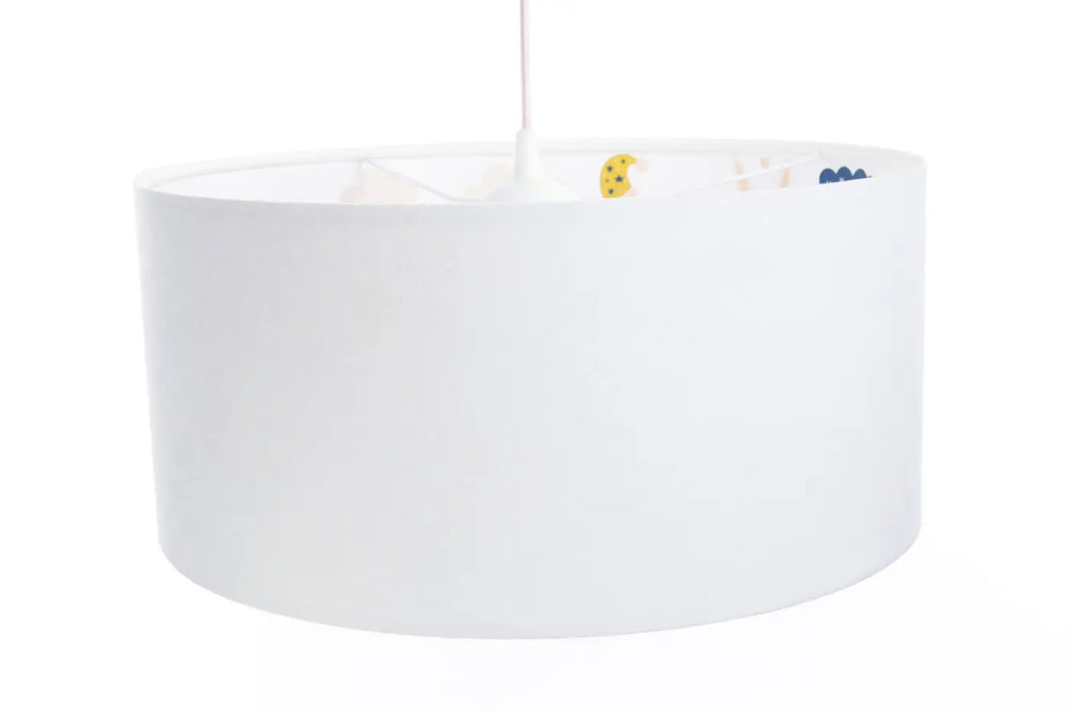 Suspension enfant aux cygnes et arc-en-ciel, blanc et orange