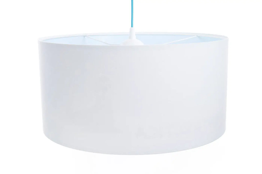 Suspension enfant en tissu blanc, motifs polaires bleu clair