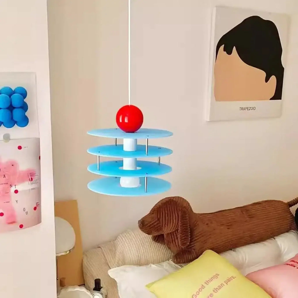 Suspension bleue pour chambre d'enfant, design ludique