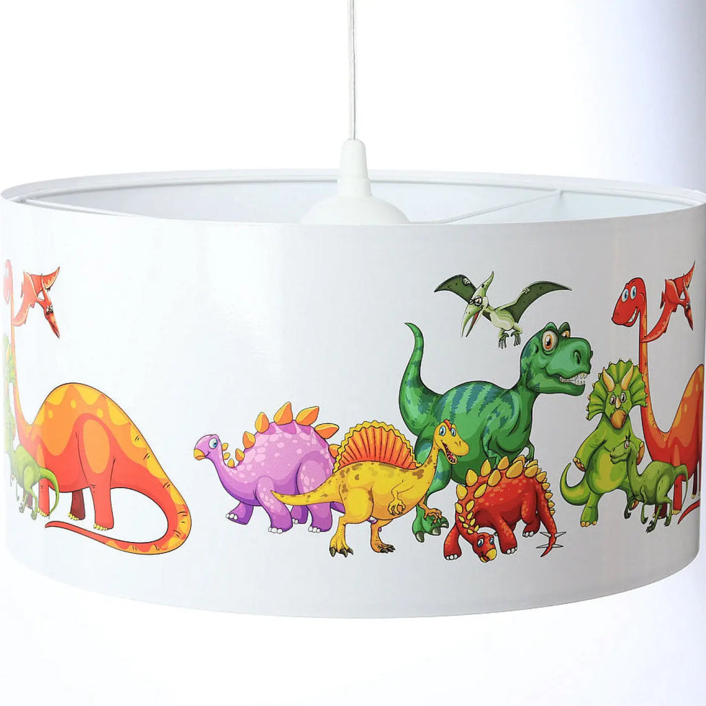 Suspension enfant à dinosaures colorés, tissu imprimé