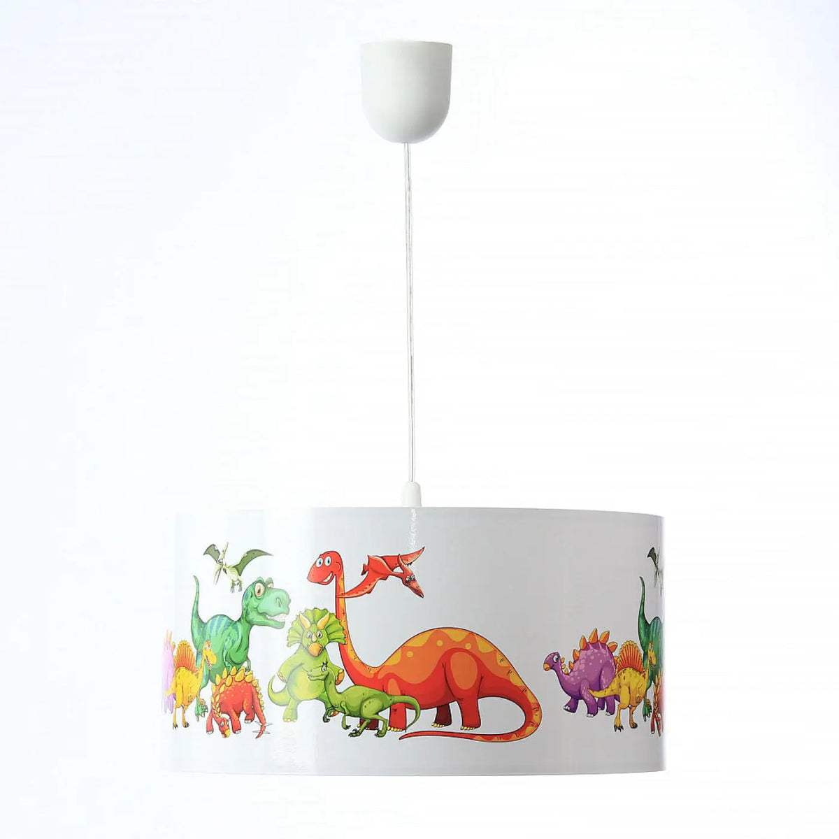 Suspension enfant à dinosaures colorés, tissu imprimé