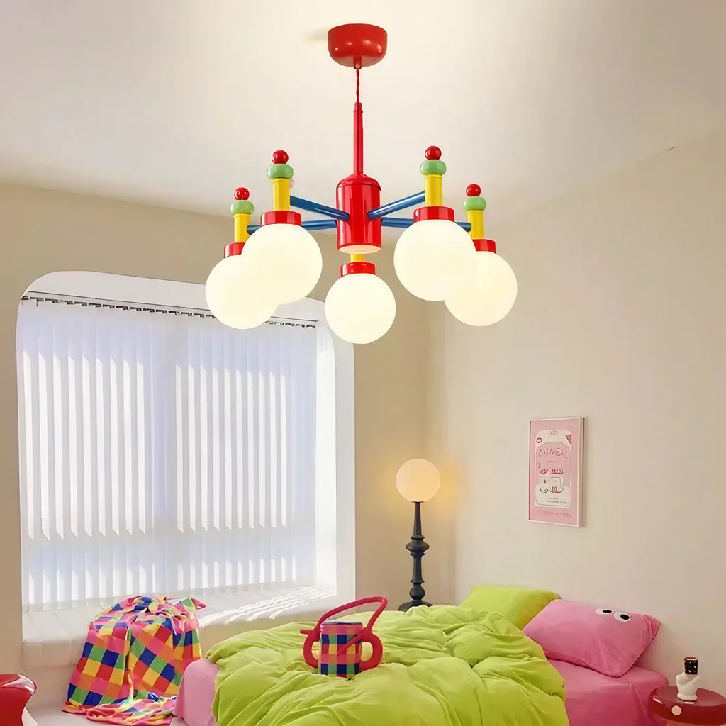 Suspension enfant à boules de verre multicolores, S, M ou L