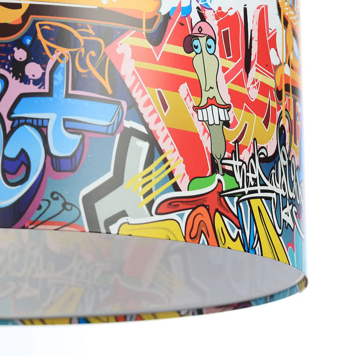 Suspension enfant graffiti multicolore, abat-jour cylindrique