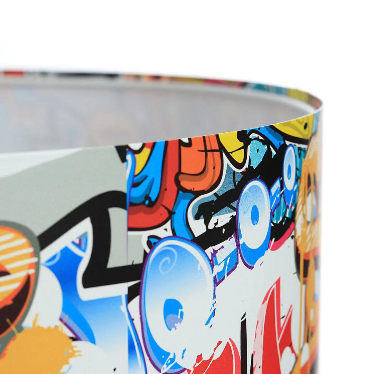 Suspension enfant graffiti multicolore, abat-jour cylindrique