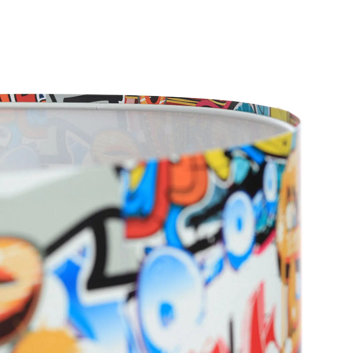 Suspension enfant graffiti multicolore, abat-jour cylindrique
