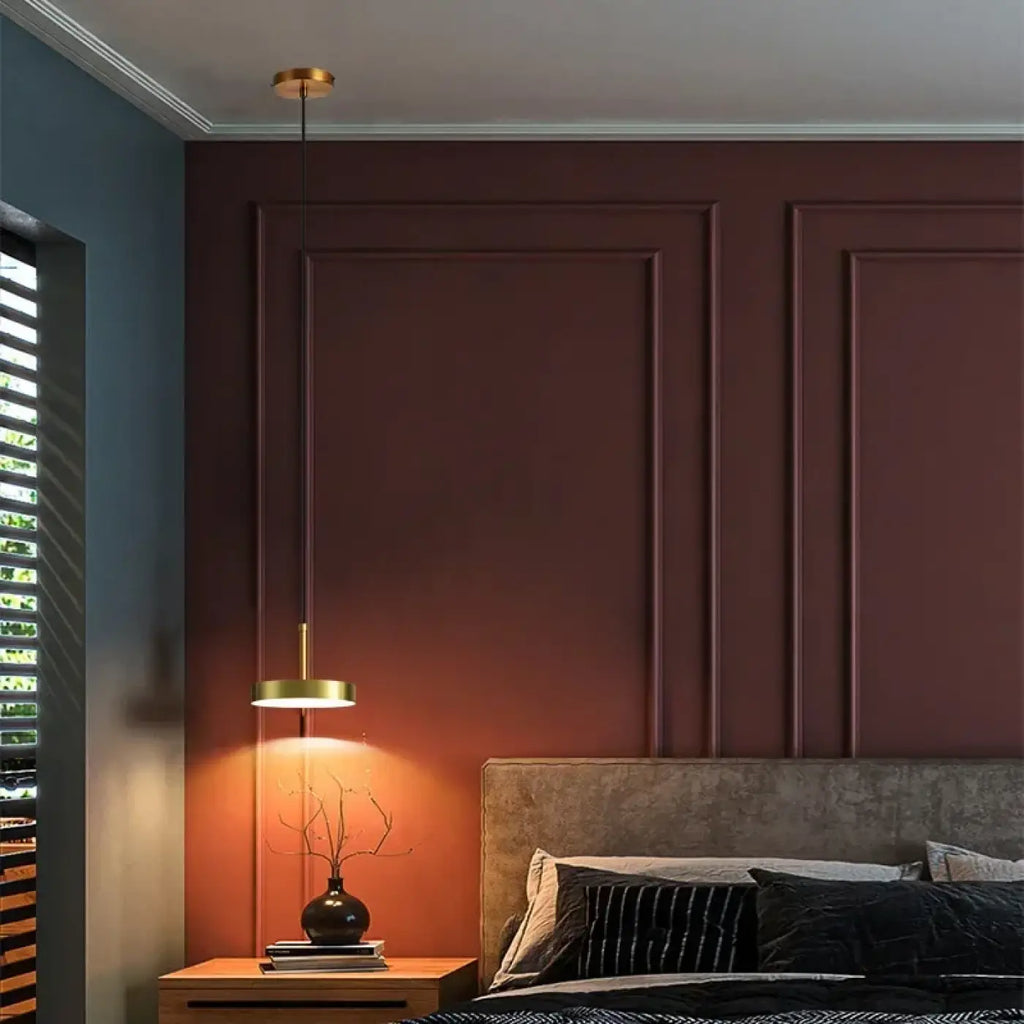 Suspension épurée pour chambre, dorée ou noire, doré