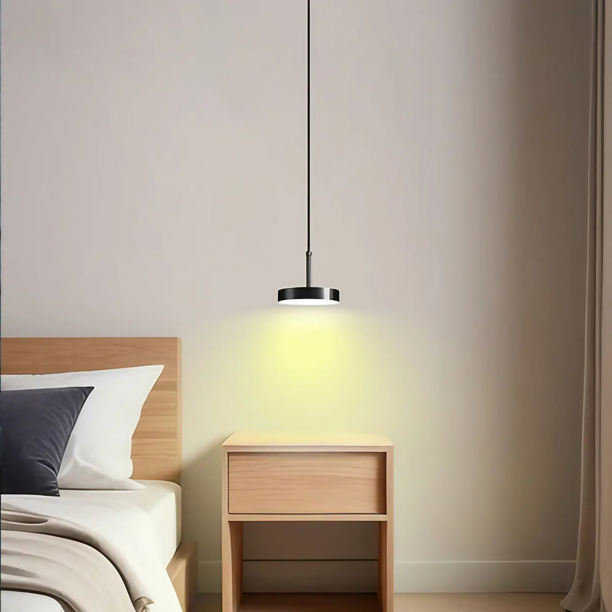 Suspension épurée pour chambre, dorée ou noire, noir