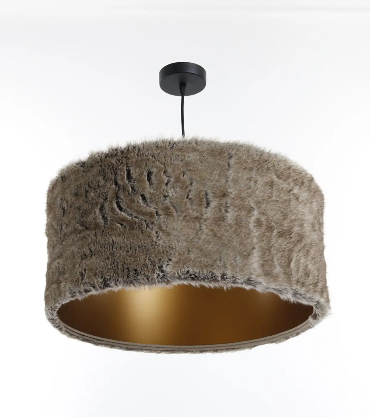 Suspension en fausse fourrure beige, intérieur cuivré, S, M, L