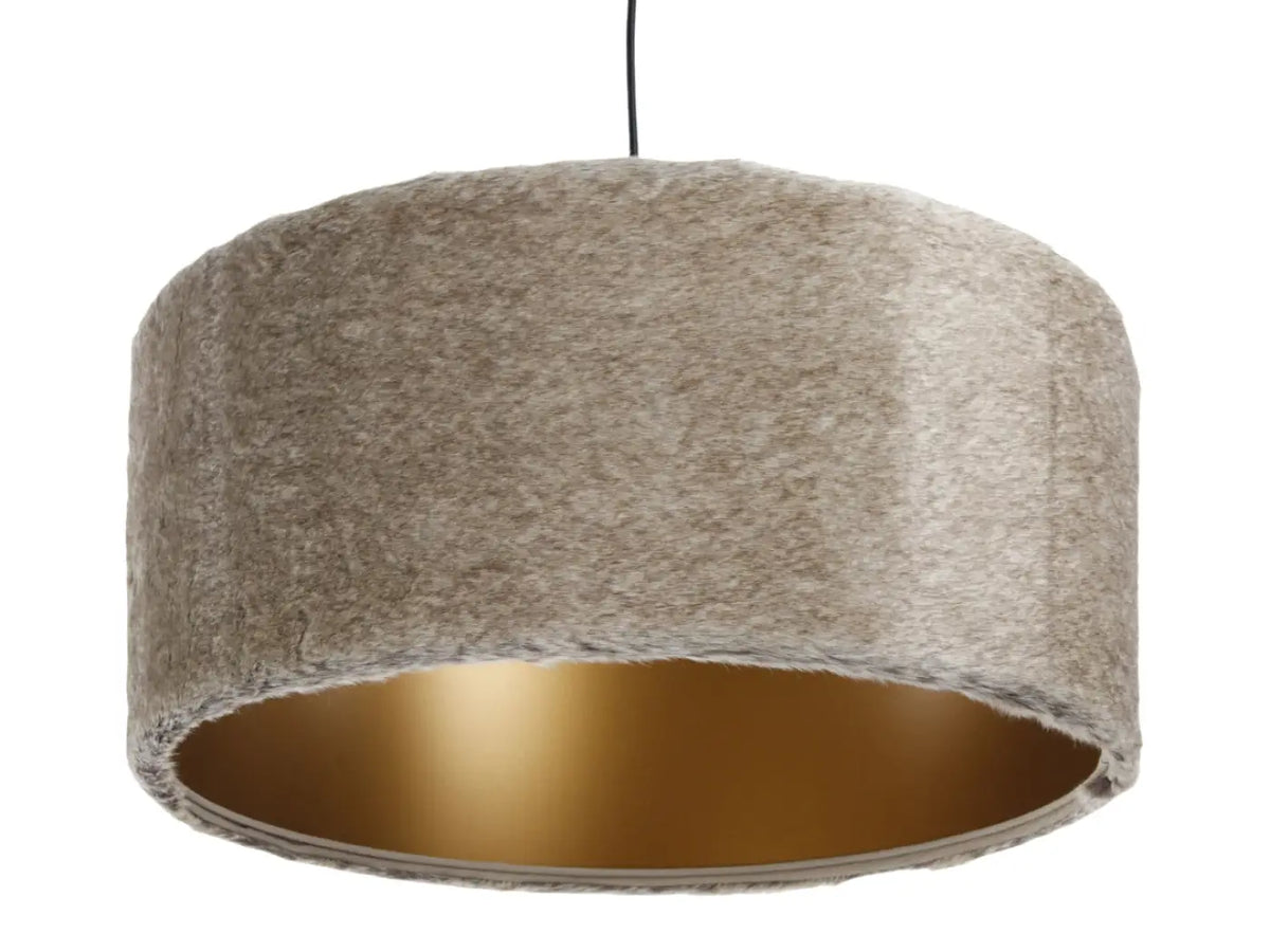 Suspension en fausse fourrure beige, intérieur cuivré, S, M, L