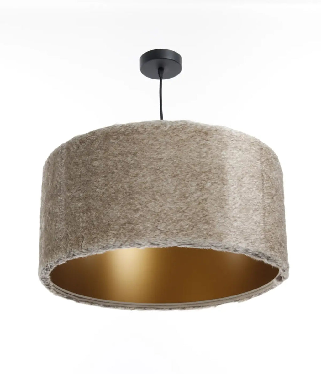 Suspension en fausse fourrure beige, intérieur cuivré, S, M, L