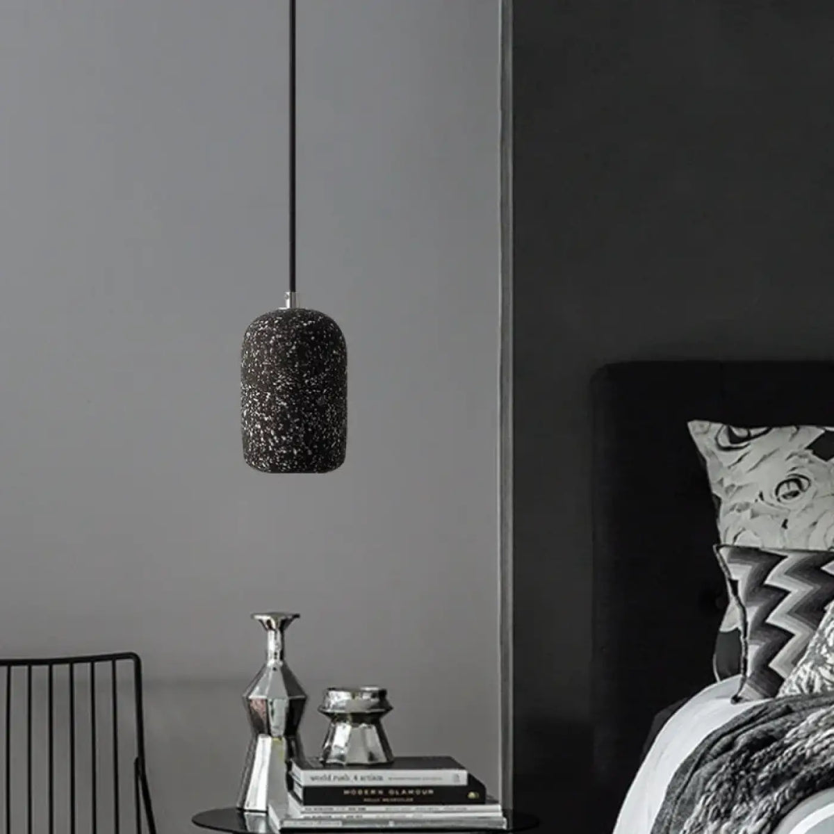 Suspension ovale fine pour tête de lit, noir ou blanc, noir