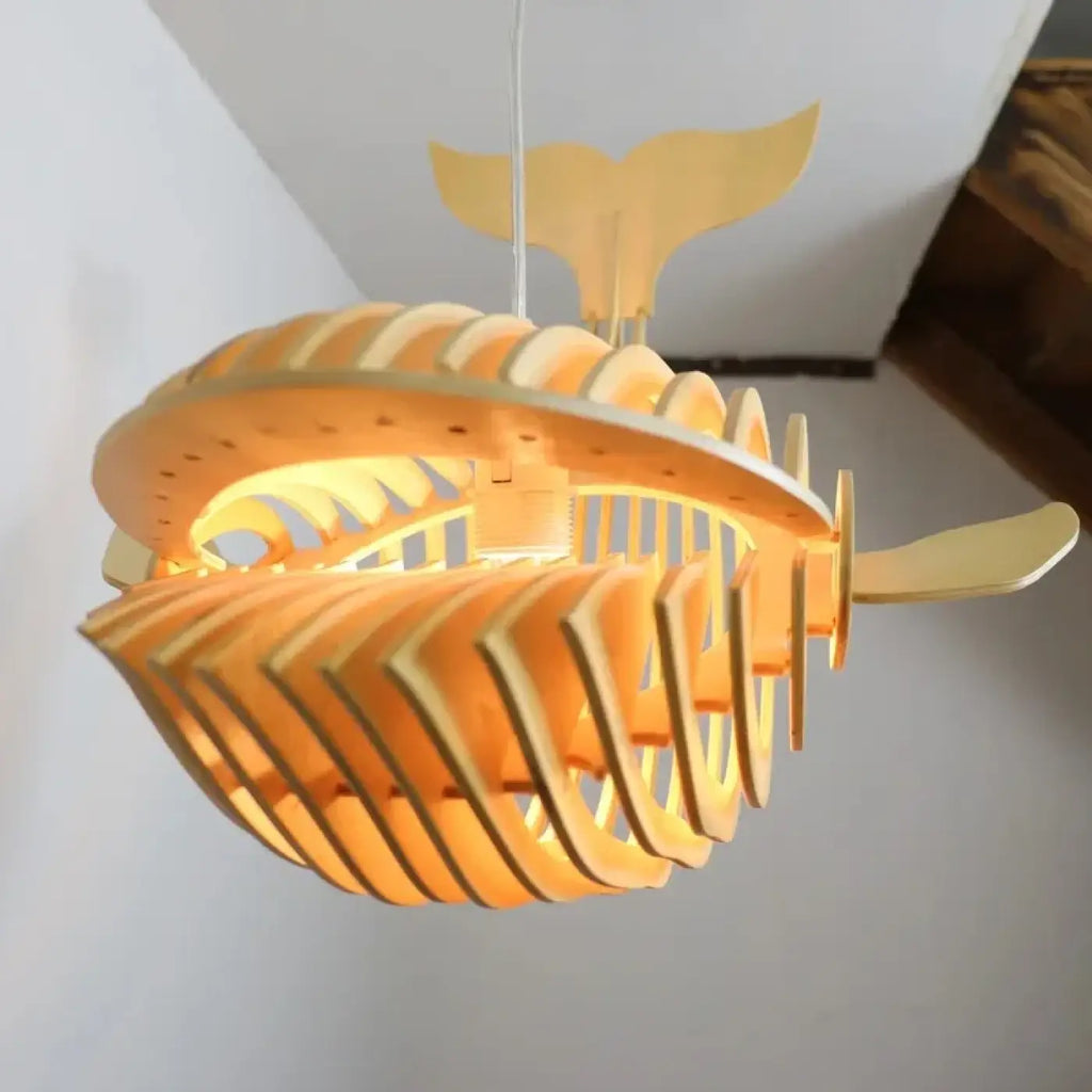 Suspension baleine en bois, trois tailles S, M ou L