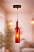 Suspension en forme de bouteille, quatre teintes vives, rouge