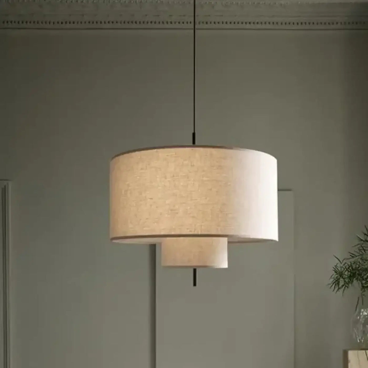 Suspension cylindrique en tissu au design épuré, trois tailles