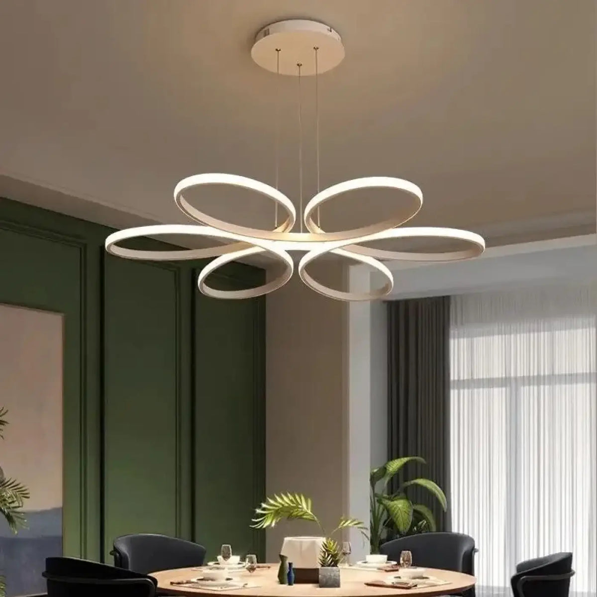 Suspension nœud en forme de fleur, noire ou blanche, S ou M