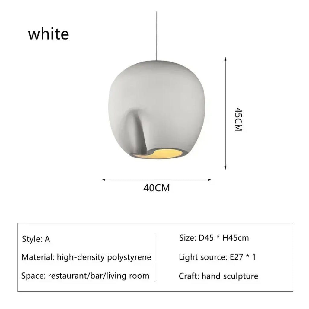 Suspension aux courbes organiques, gris ou blanc, tailles S et M
