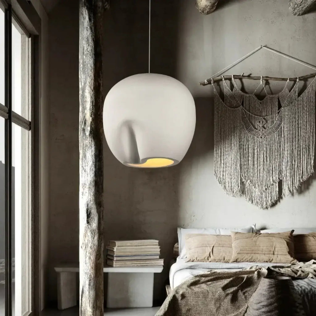 Suspension aux courbes organiques, gris ou blanc, tailles S et M