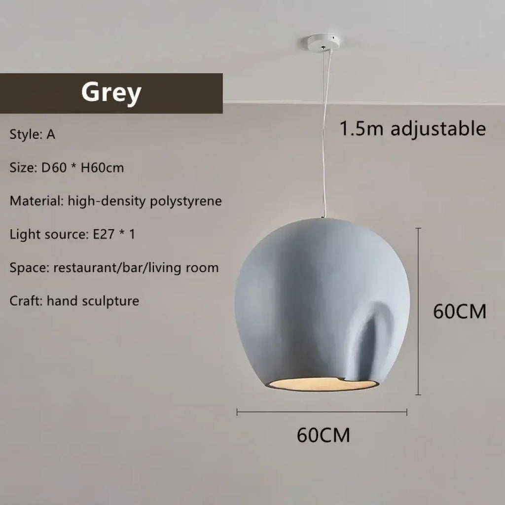 Suspension aux courbes organiques, gris ou blanc, tailles S et M