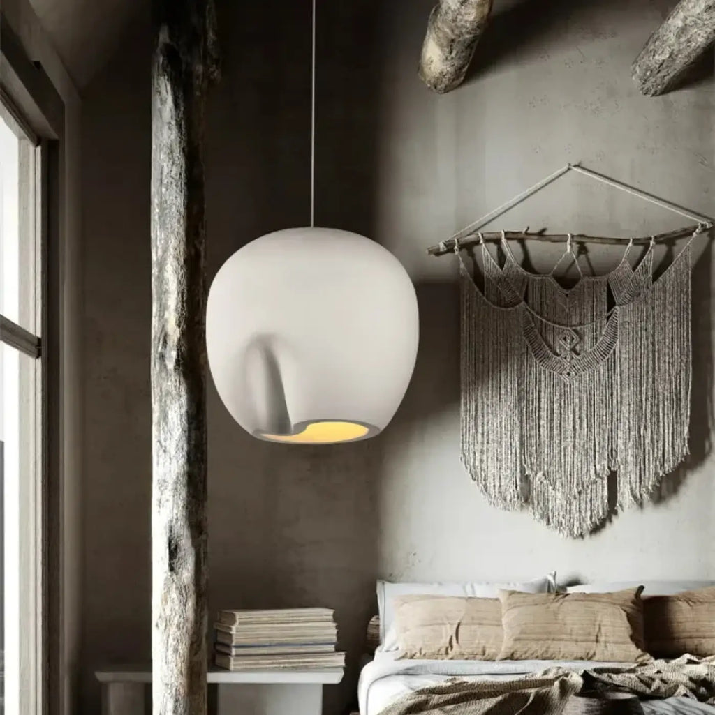 Suspension aux courbes organiques, gris ou blanc, tailles S et M