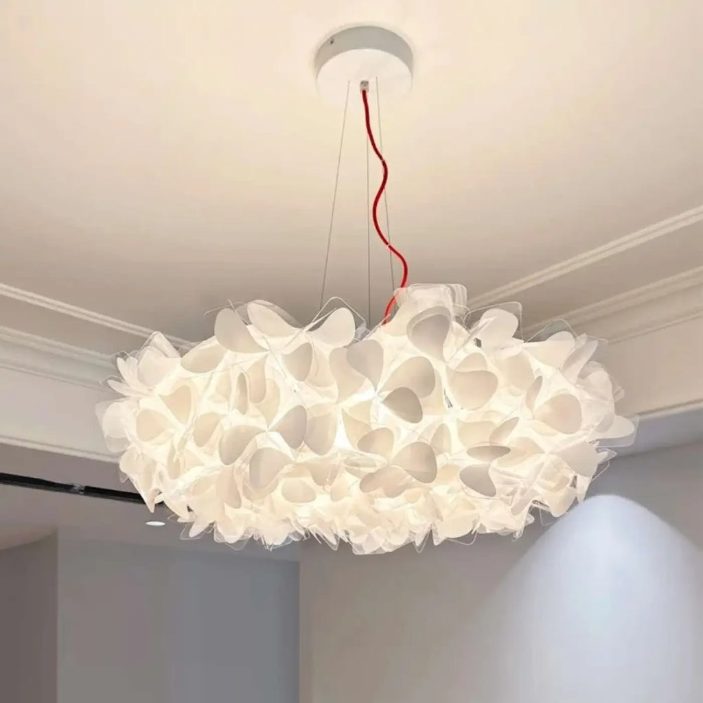Suspension à pétales éclairés par LED, blanc, doré ou noir