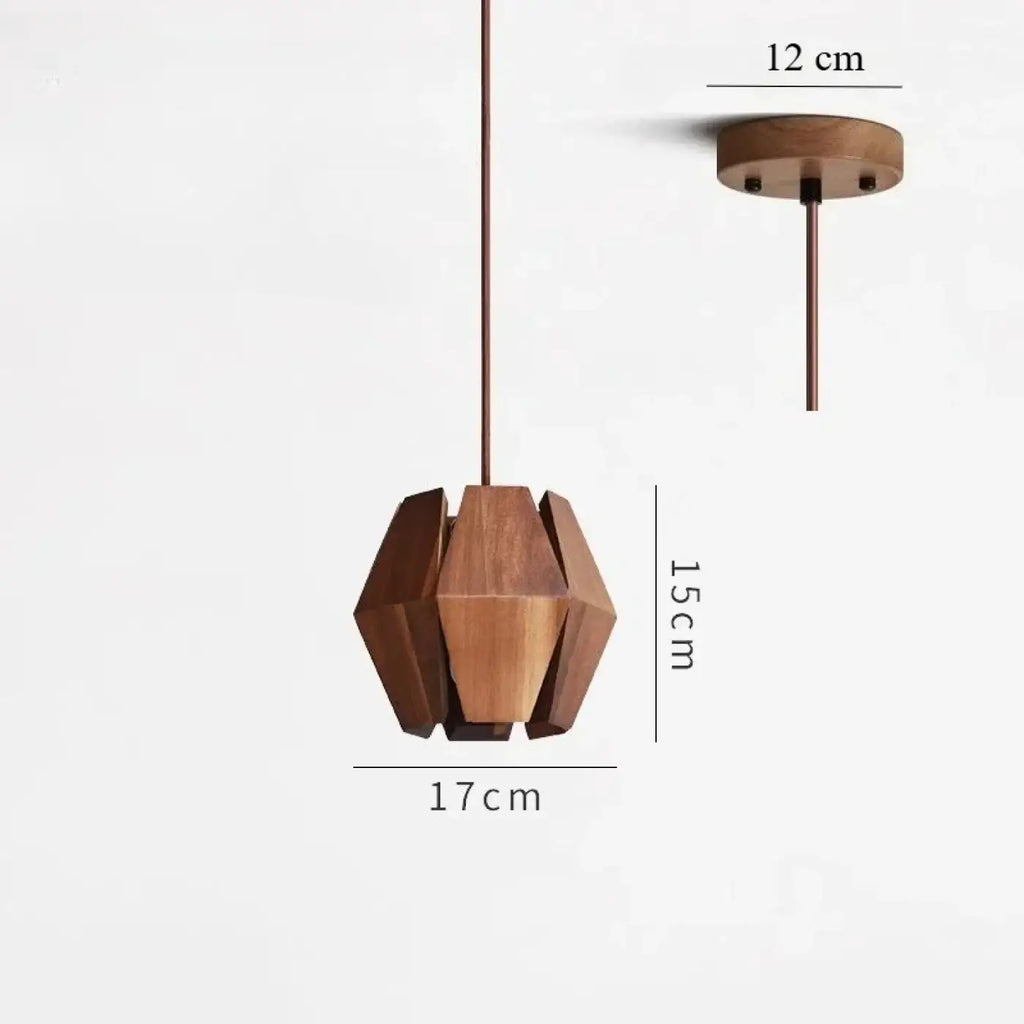Suspension géométrique en bois naturel, tailles S ou M