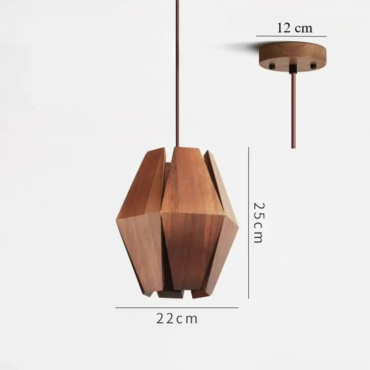 Suspension géométrique en bois naturel, tailles S ou M