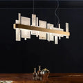 Suspension LED géométrique effet marbre, longue ou en cercle