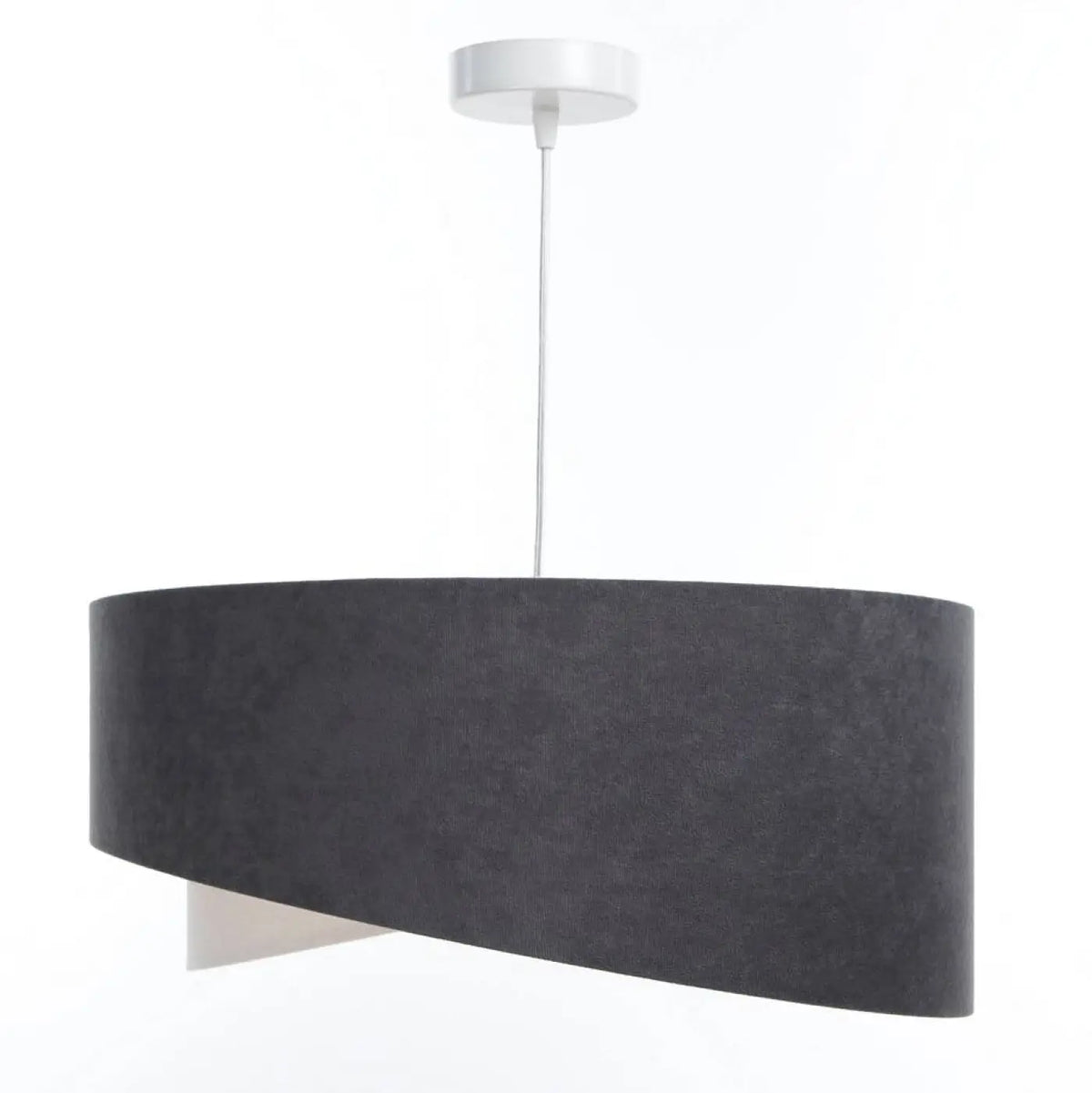 Suspension velours graphite arrondie, intérieur doré, S ou M