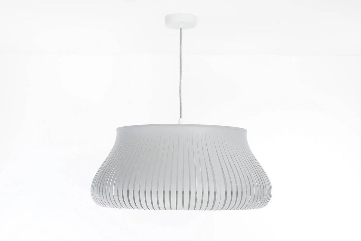 Suspension ajourée gris clair, forme arrondie, tailles S ou M