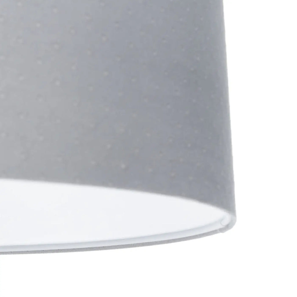 Suspension cylindrique en tissu gris clair, intérieur blanc
