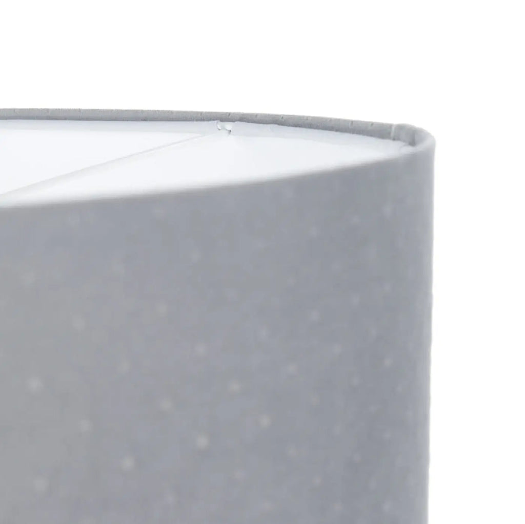 Suspension cylindrique en tissu gris clair, intérieur blanc