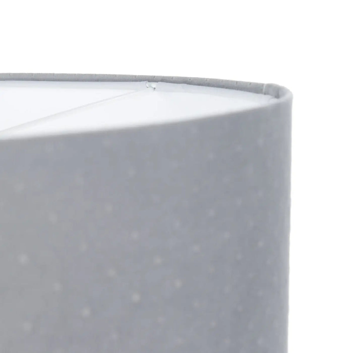 Suspension cylindrique en tissu gris clair, intérieur blanc