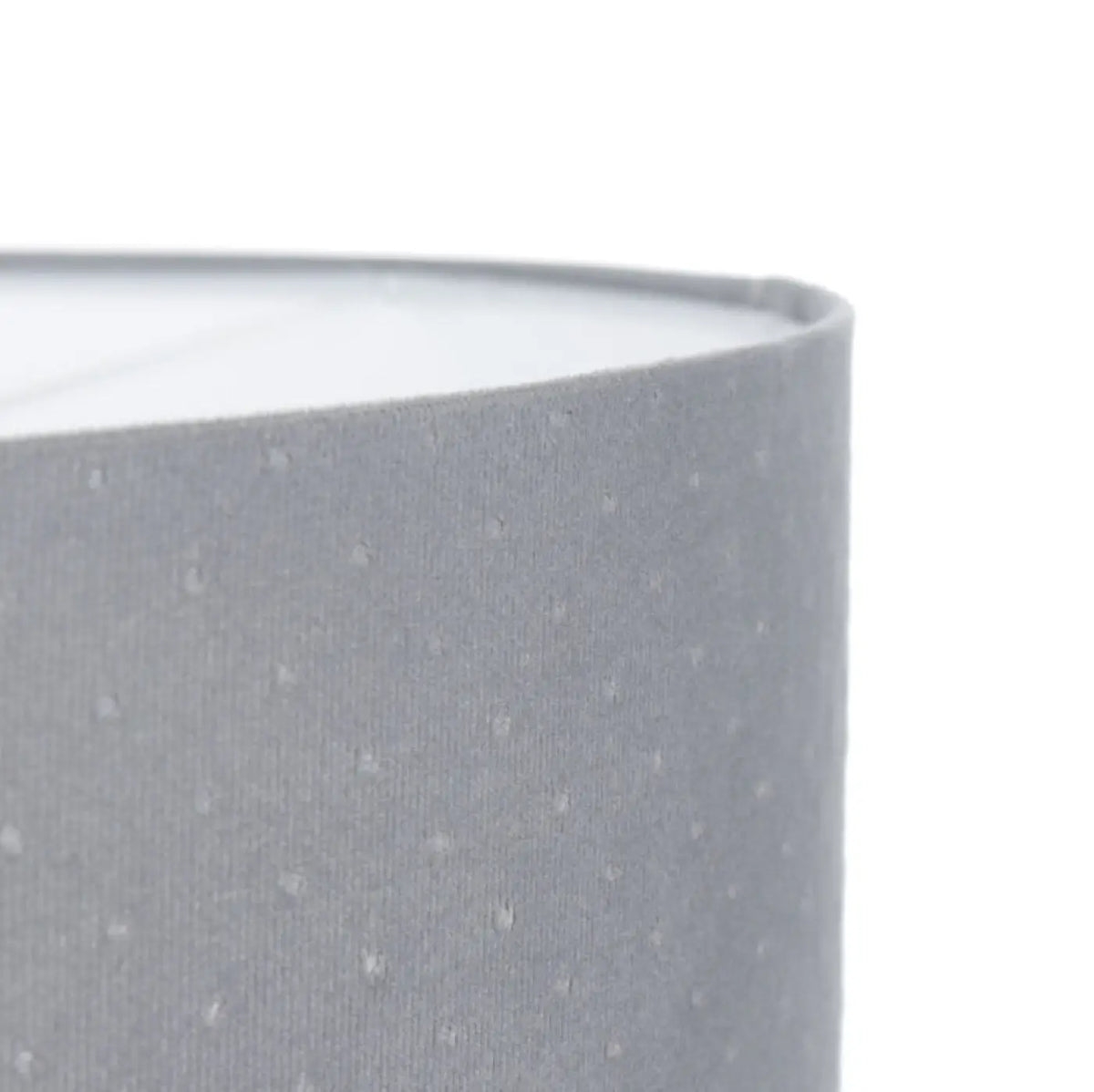 Suspension cylindrique en tissu gris clair, intérieur blanc