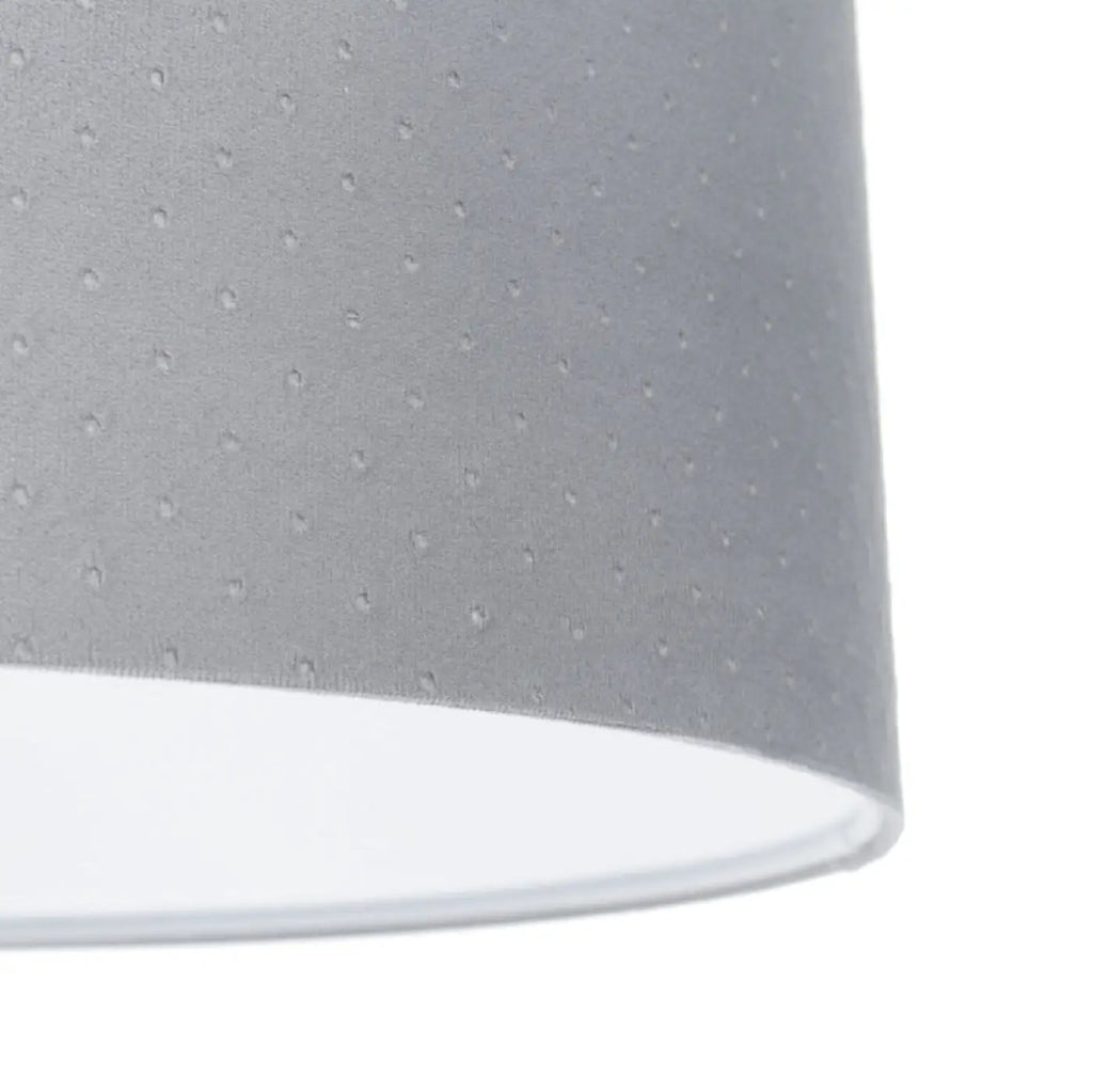 Suspension cylindrique en tissu gris clair, intérieur blanc