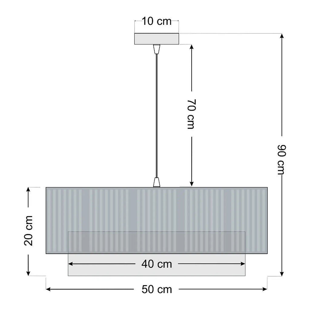 Suspension grise au design sobre, trois tailles S, M et L