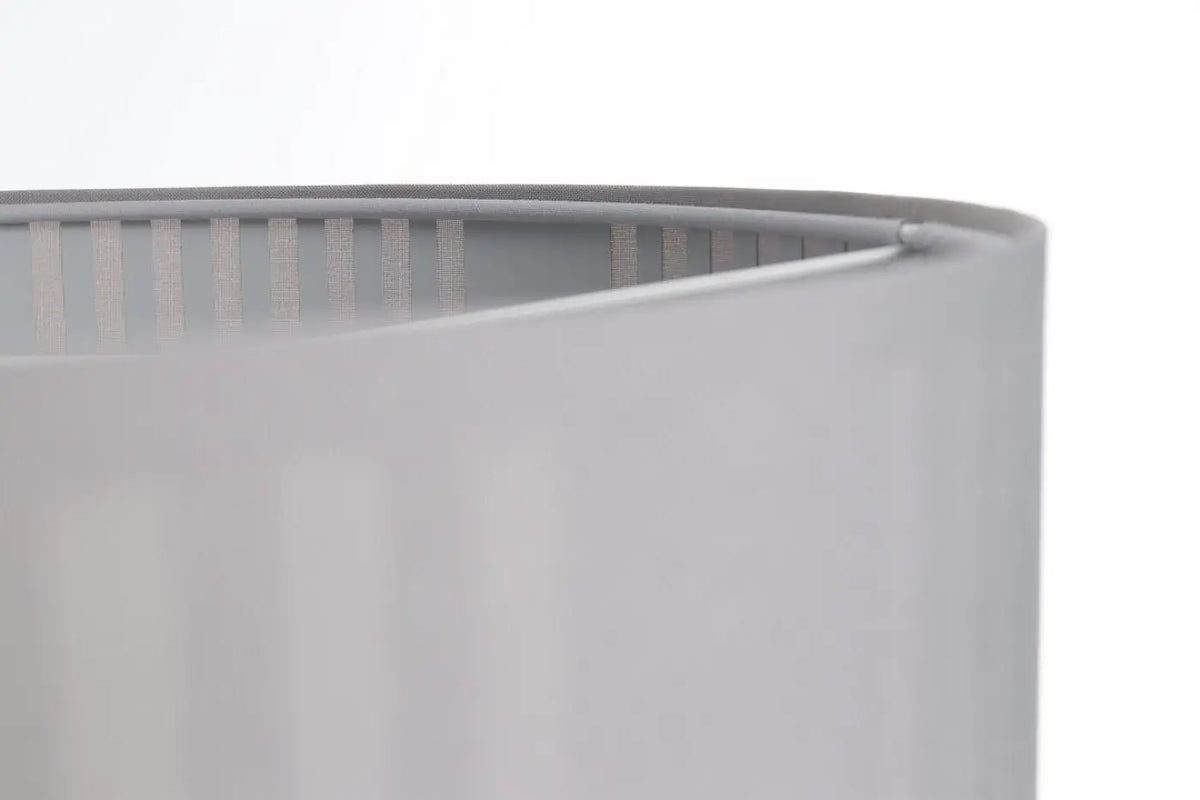 Suspension cylindre en tissu gris à abat-jour double, S, M ou L