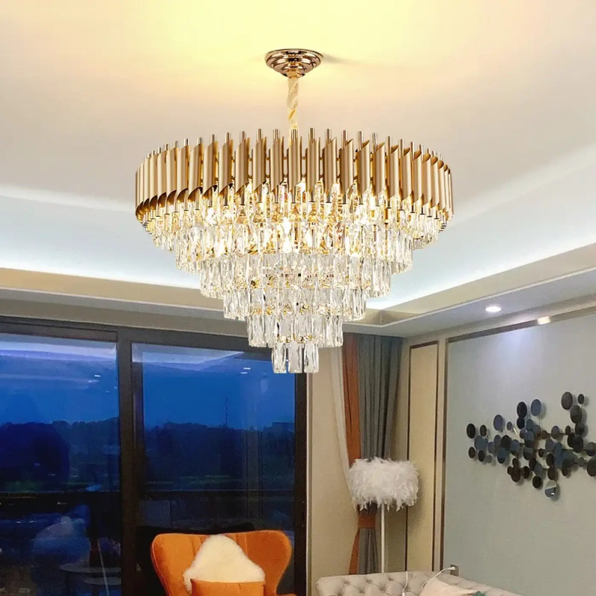 Lustre chandelier d'inspiration orientale, doré ou noir, doré
