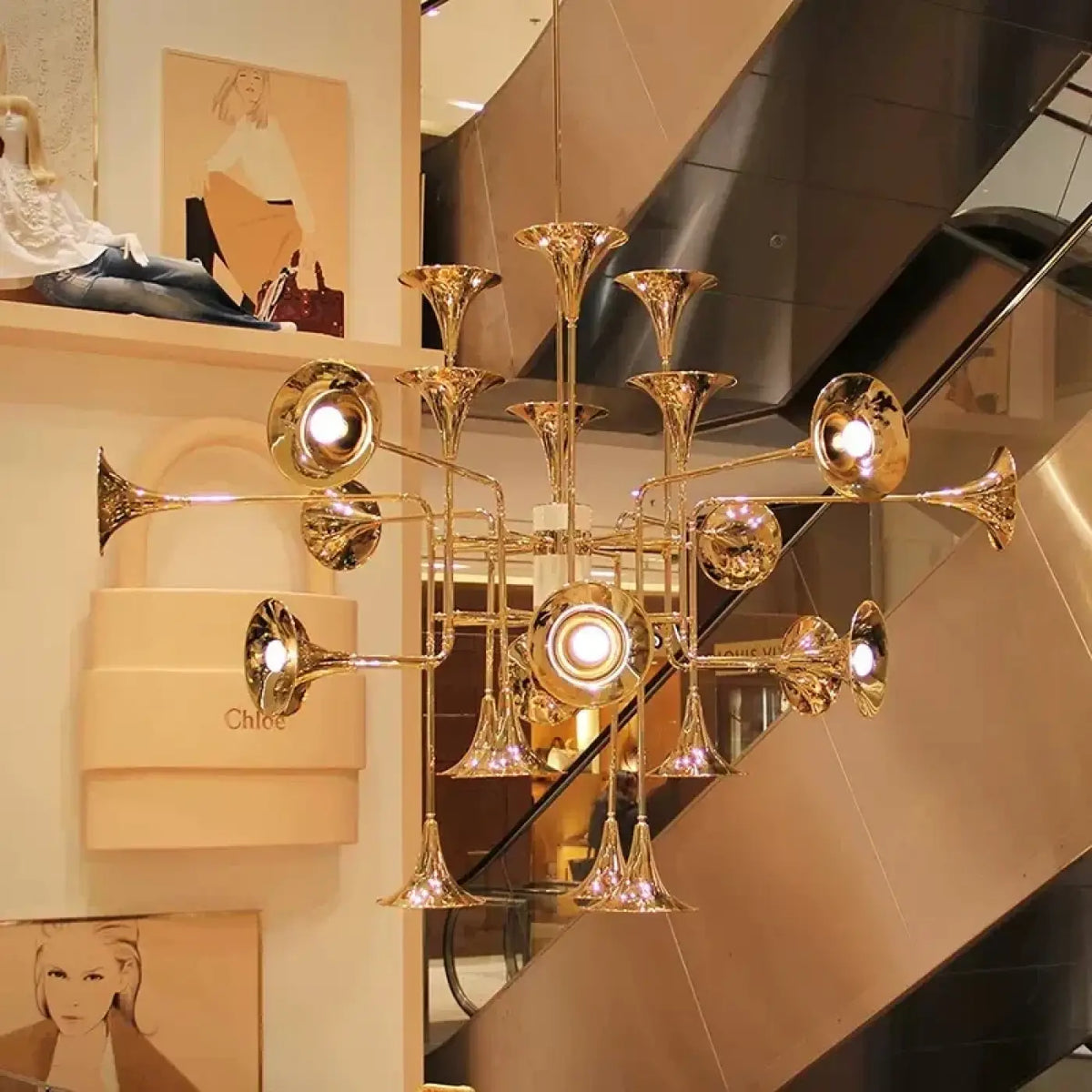 Suspension design moderne, tailles S et M, lumière au choix