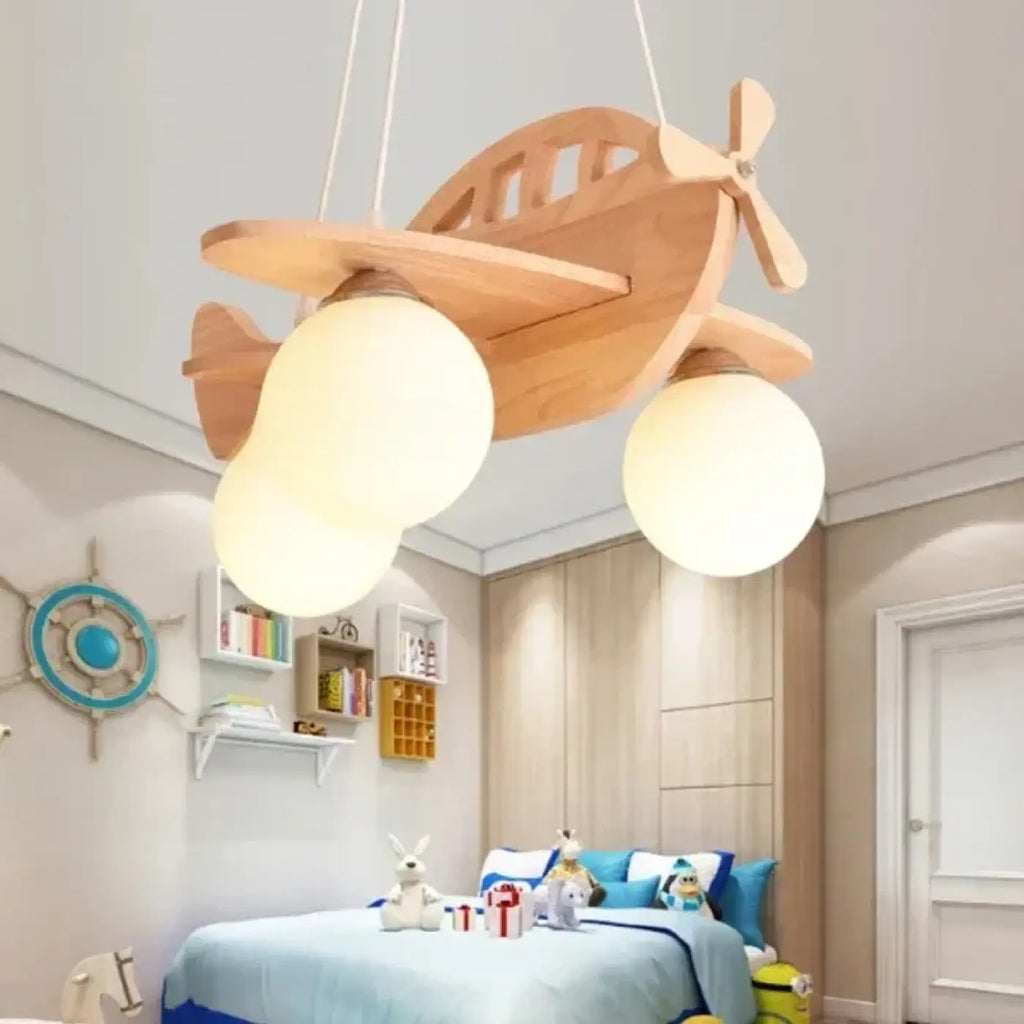 Suspension hélicoptère en bois pour chambre d'enfant