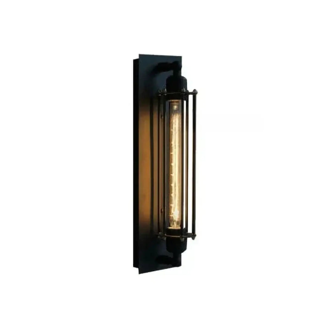 Luminaire industriel en métal noir mat, style rétro