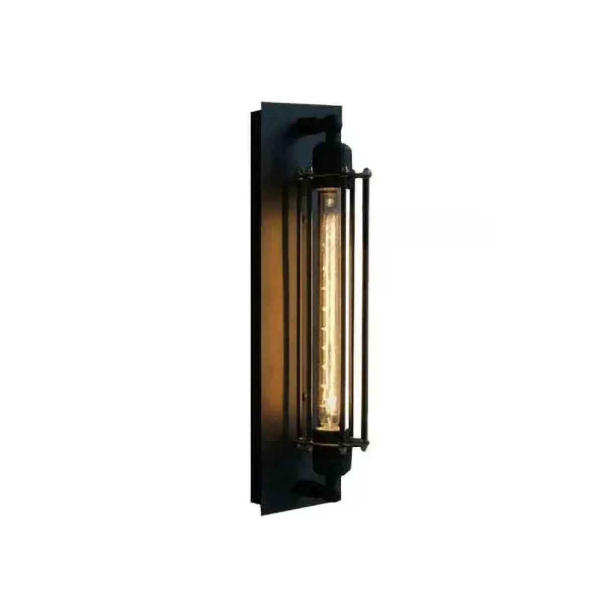 Luminaire industriel en métal noir mat, style rétro
