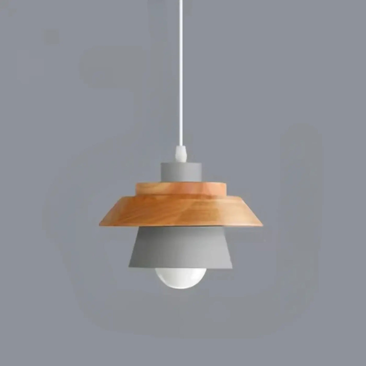 Suspension japandi en bois naturel, cinq coloris, gris